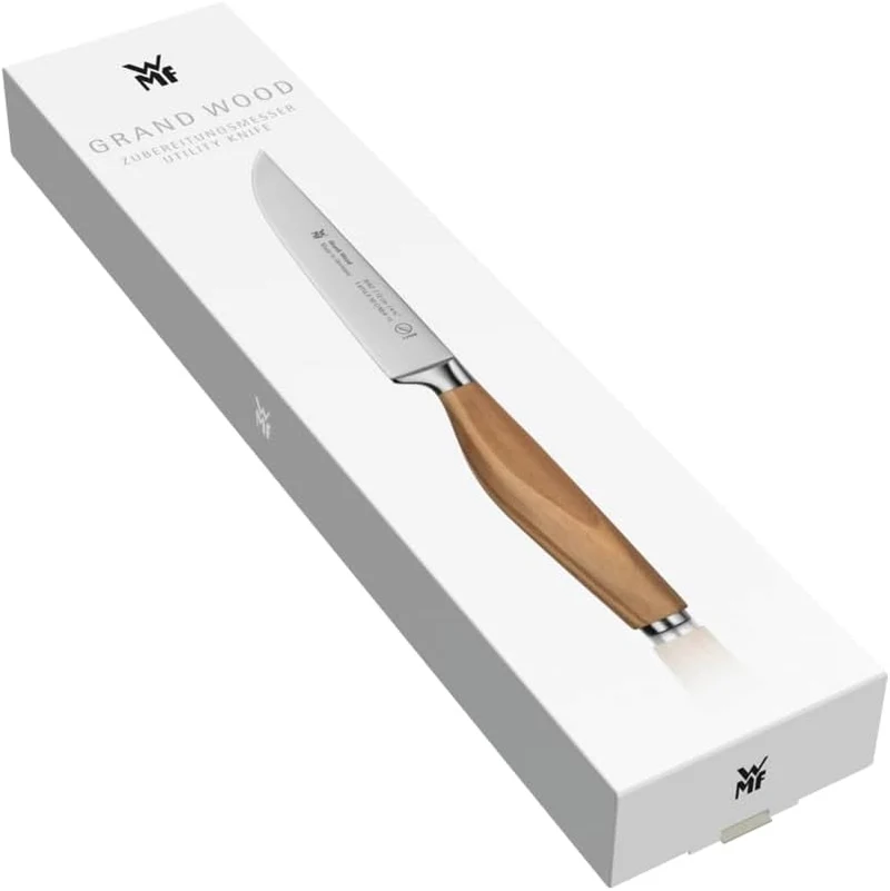 WMF Grand Wood Zubereitungsmesser 24 cm, Messer Holzgriff, Made in Germany, Olivenholzgriff Messer g