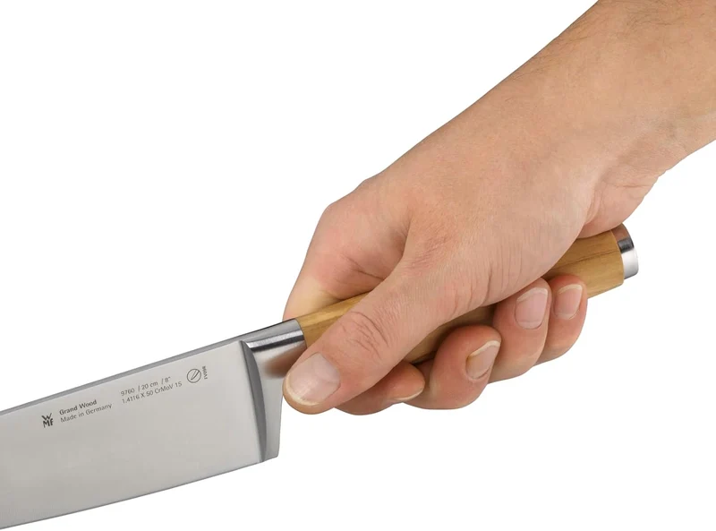 WMF Grand Wood Zubereitungsmesser 24 cm, Messer Holzgriff, Made in Germany, Olivenholzgriff Messer g
