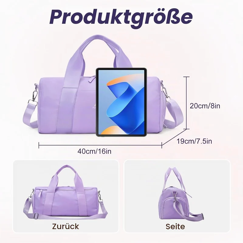 Flintronic Sporttasche Mädchen Damen Kleine, Schwimmtasche Kinder Jungen mit Schuhfach und Nassfach,