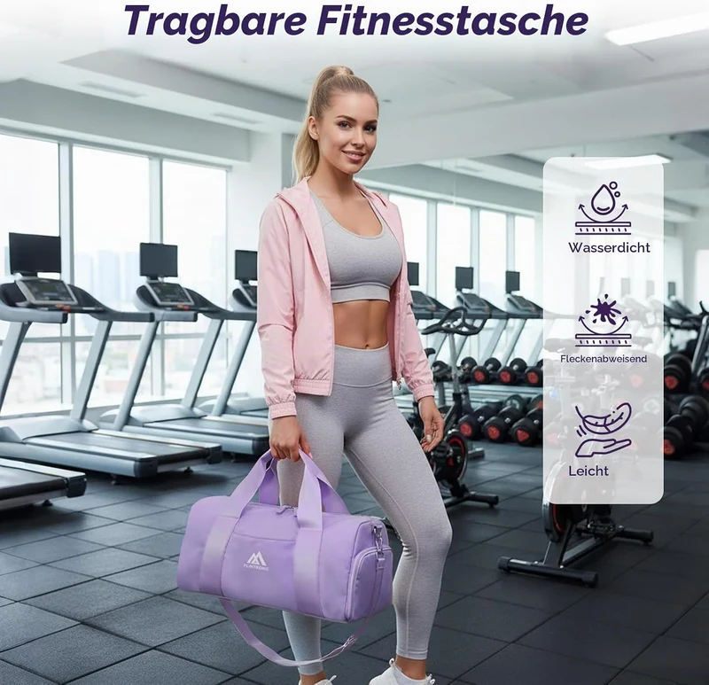 Flintronic Sporttasche Mädchen Damen Kleine, Schwimmtasche Kinder Jungen mit Schuhfach und Nassfach,