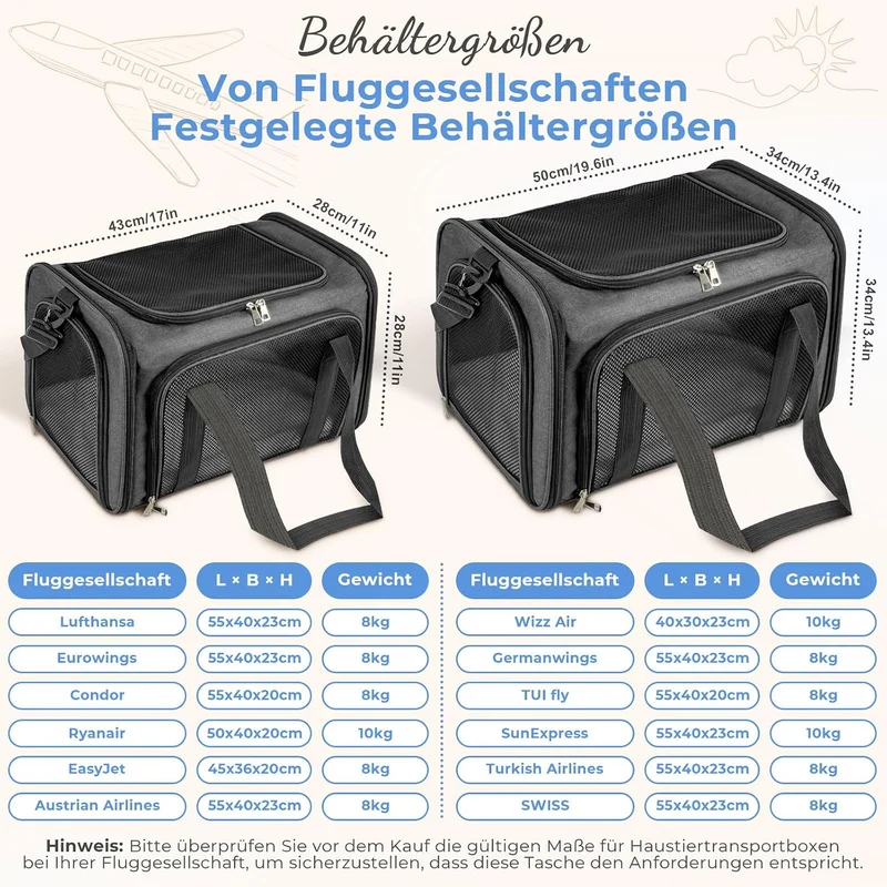 Transporttasche für Katze Hund, Hundetransportbox | Faltbare Katzentransportbox,5kg Katzen Hunde Tra