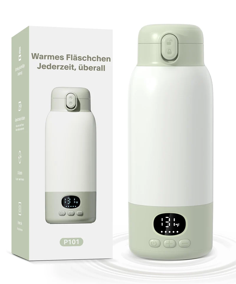 Flaschenwärmer Baby unterwegs Kabellos, Schneller Erwärmer 500 ml | Präzise Temperaturregelung, 316