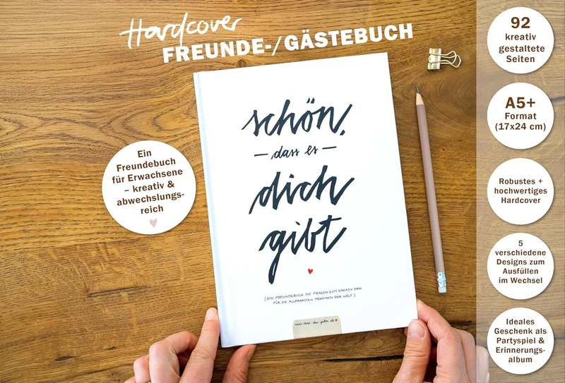 Eine der Guten Gästebuch zum Geburtstag mit Fragen zum Ausfüllen, Weiss | Witziges Freundebuch für E