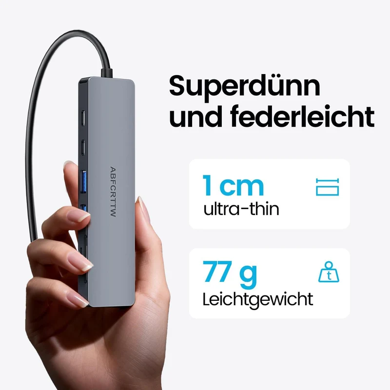 80CM USB C Hub mit HDMI 4K@60Hz, PD 100W Powered für MacBook Neo | 7-in-1 Docking Station USB C mit