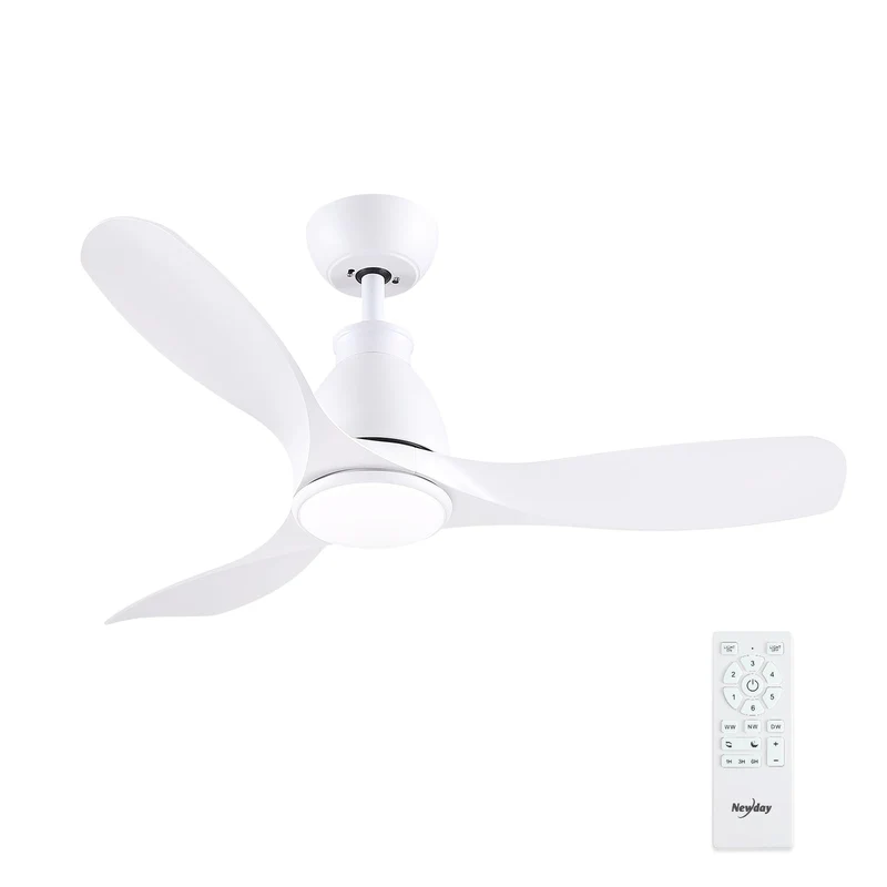 Newday 106cm Deckenventilatoren Weiss mit Beleuchtung Fernbedienung Leise | Ventilator Lampe Decke m