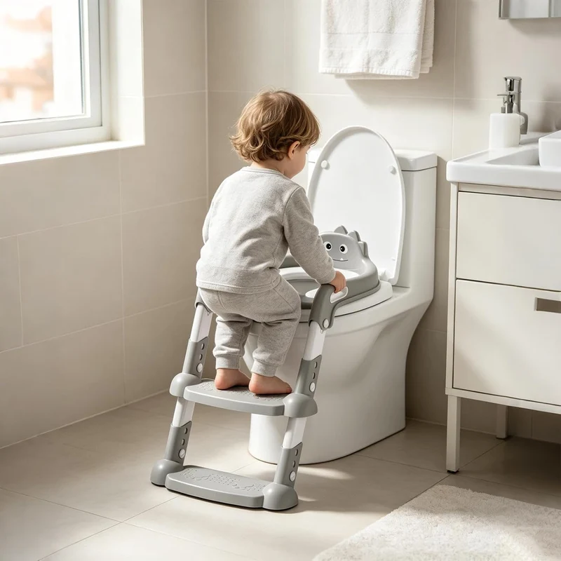 Kinder Töpfchen-Sitz für Toilette Rutschhemmend, zusammenklappbar, | Toilettentrainingssitz Mit Leit