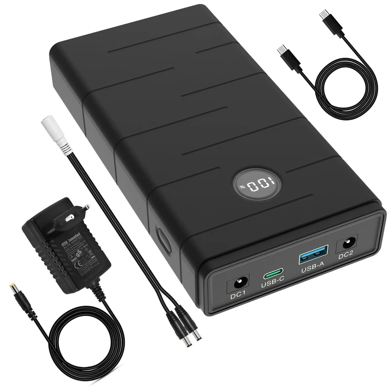 Talentcell 12V Lithium-Ionen-Akku, PD 45 W USB-C 18 W USB-A Tragbare Powerbank, 76,65 Wh DC 5 A Ausg