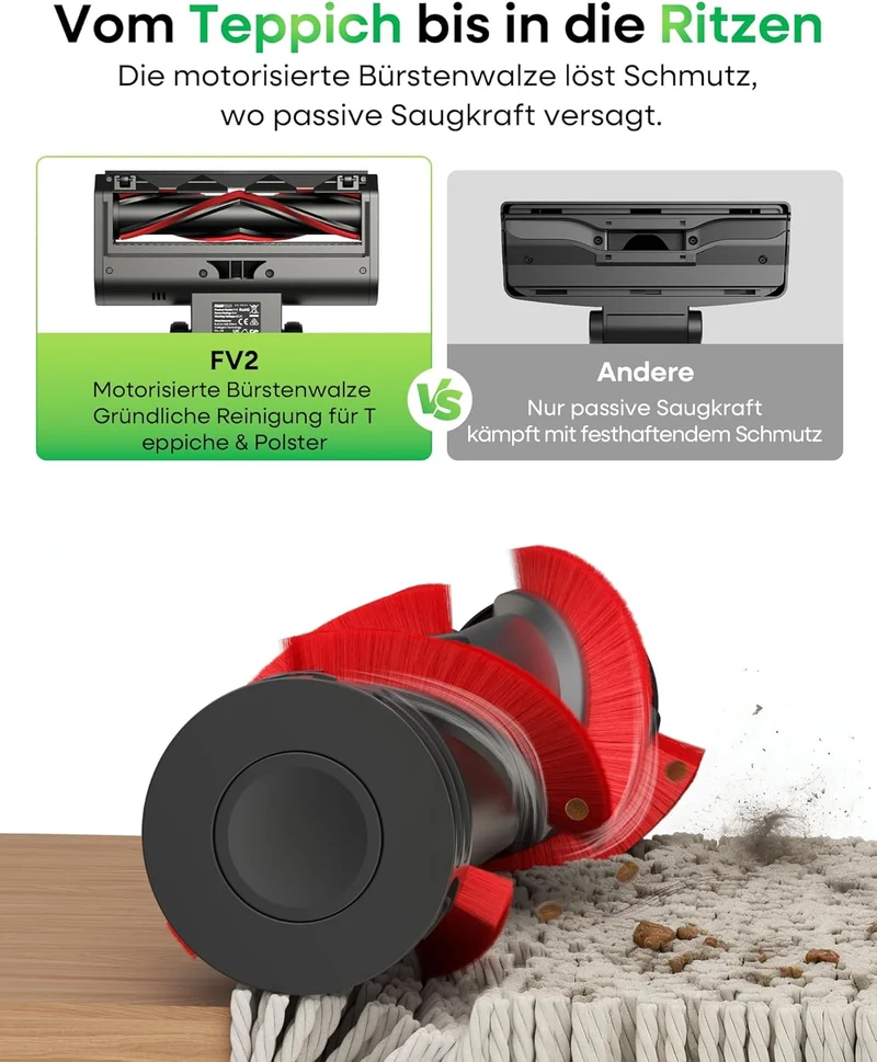FAMIVAC Staubsauger mit Kabel, 65KPa & 600W Konstante Saugkraft, Staubsauger Beutellos mit Matratzen