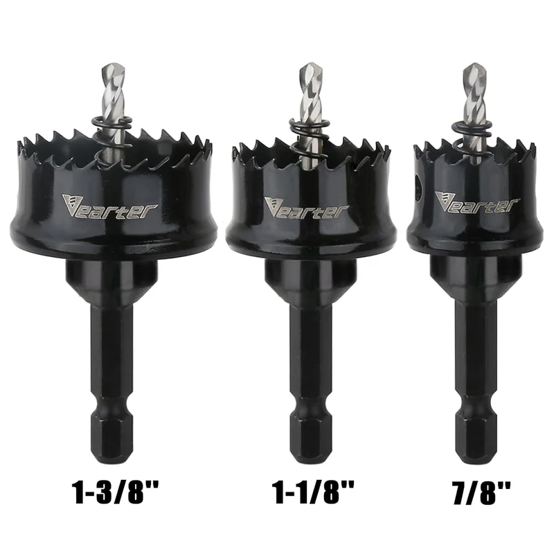 Bi-Metall-Lochsägen-Set, 3-teilig, 2,2 cm bis 3,5 cm M42 Bimetall-Lochsägen-Set, dünnwandiger Kobalt