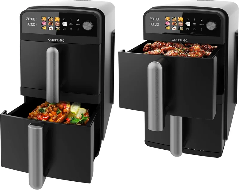 Cecotec Heissluftfritteuse Cecofry DuoLevel 10000, 2400 W, 10L | Heissluftfritteuse 2 Kammern mit 2x