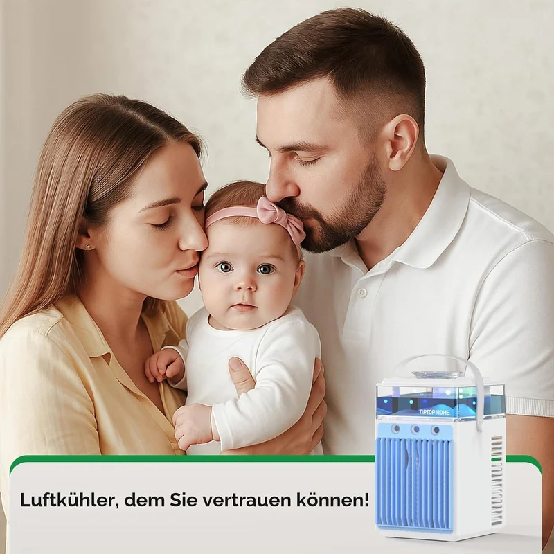 Mobile Klimaanlage, 5 in 1 Mini Klimagerät mit App-Steuerung, Persönlich Ventilator mit 800ml Wasset