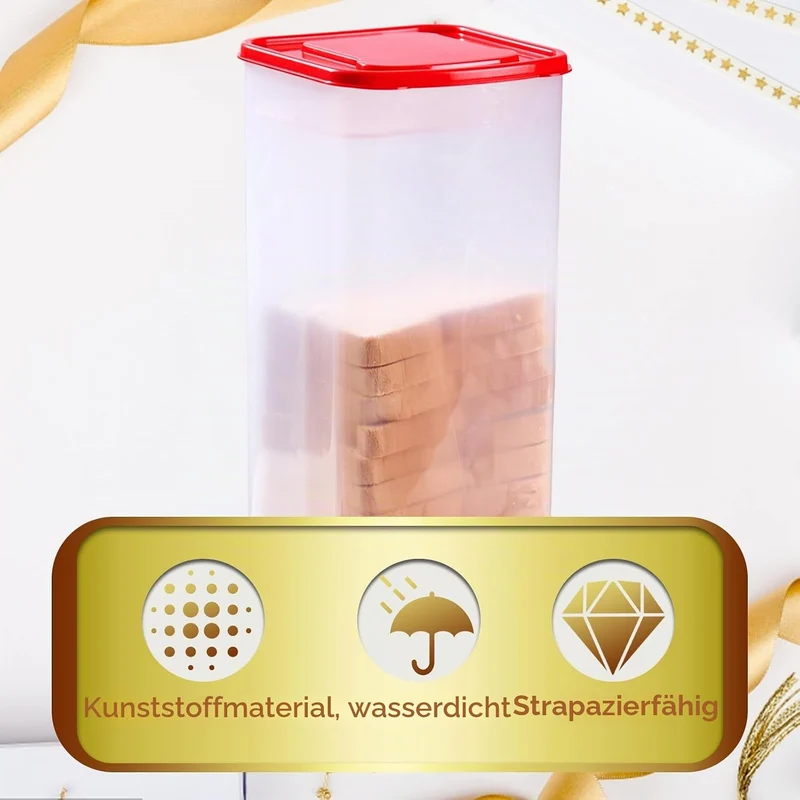 Brotbehälter mit Deckel, Brotaufbewahrungsbehälter, Sandwichhalter, Brotaufbewahrer, Brotträger, Auf