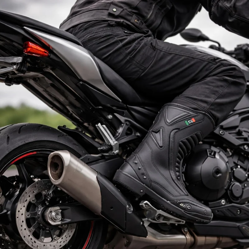 BI ESSE - Motorradschuhe aus Leder, wasserdicht, atmungsaktiv, Winterstiefel für Strasse, Knöchelsch