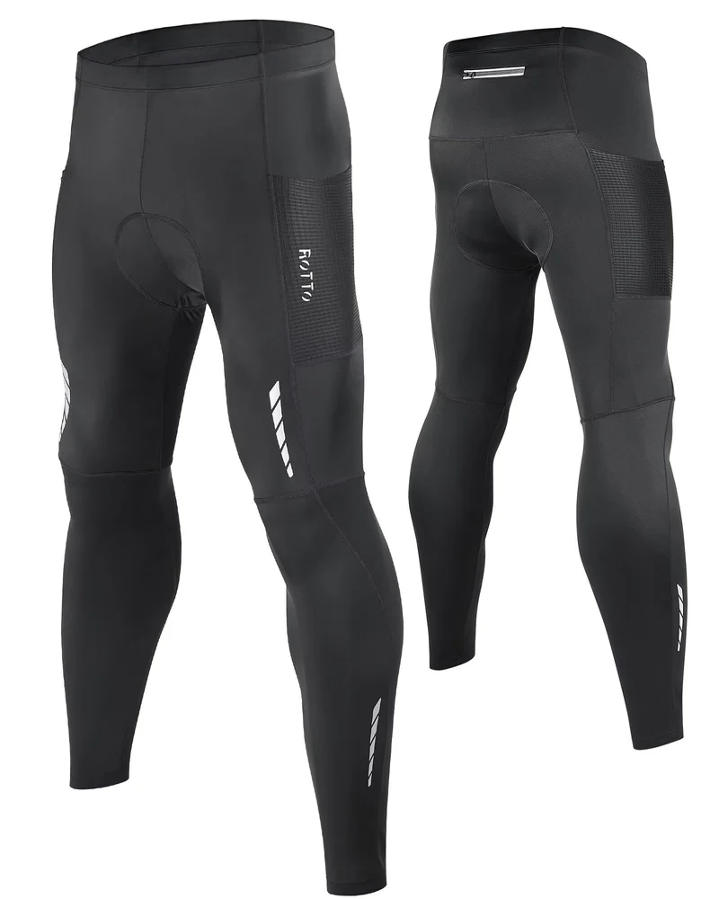 ROTTO Lange Radlerhose Herren Fahrradhose Gepolstert stossfeste Radhose Elastische Hosen Radfahren m