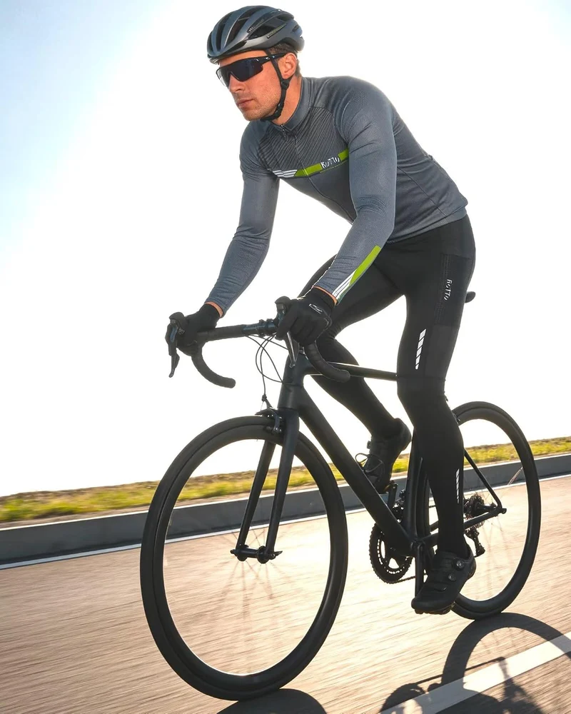 ROTTO Lange Radlerhose Herren Fahrradhose Gepolstert stossfeste Radhose Elastische Hosen Radfahren m