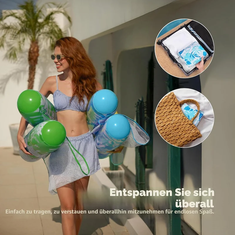 Sloosh 2 Packungen Hängematte Pool Floats Erwachsene, 4 in 1 Mehrzweck Aufblasbare Pool Floats PVC W