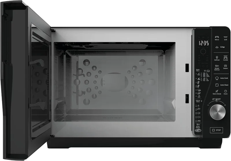 Whirlpool MWF 427 SL Mikrowelle Extra Space + Grill, 25 Liter, silber, mit Steamer, hoher und flache