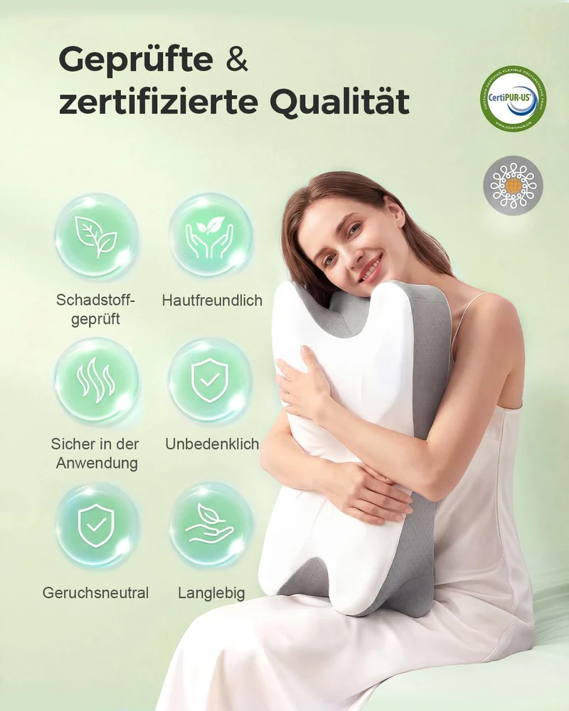 Orthopädisches Nackenkissen aus Memory-Schaum, Ergonomisches Nackenstützkissen für optimalen Schlafk