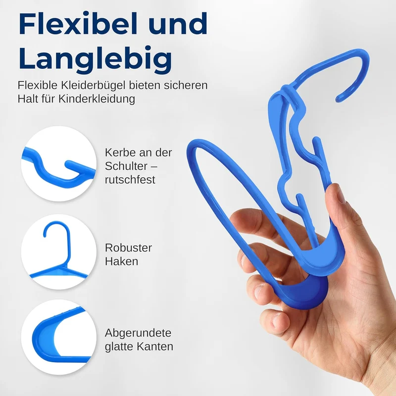 SereneLife Kinderkleiderbügel 40er Set – Kleiderbügel Kinder & Baby Kleiderbügel Kunststoff & rutsch