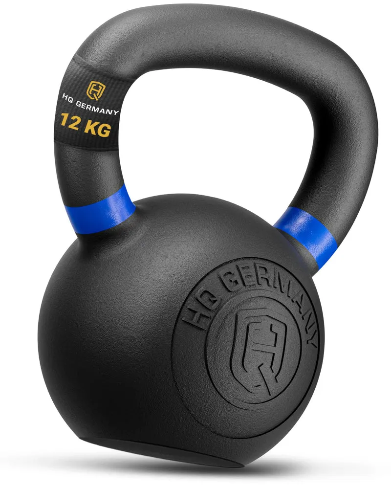 HQ Germany® Kettlebell Powdercoat [Pulverbeschichtung] - Kugelhantel 2-32kg | Vollguss ohne Schweiss