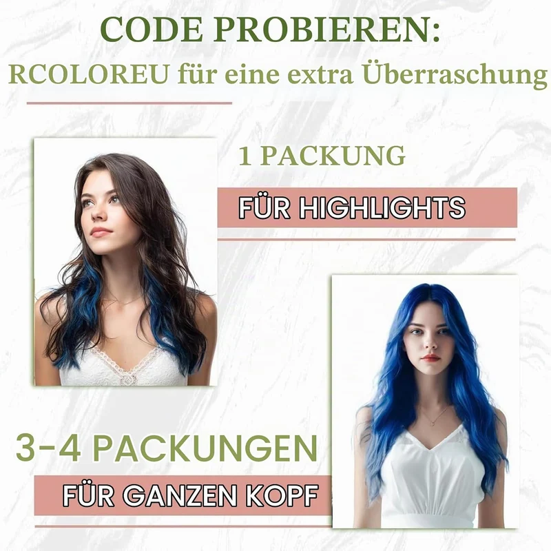 RUNATURE Tape Extensions Echthaar Blau 30cm Kurz Gerade Haarverlängerung 10 Stück Echthaar Extension