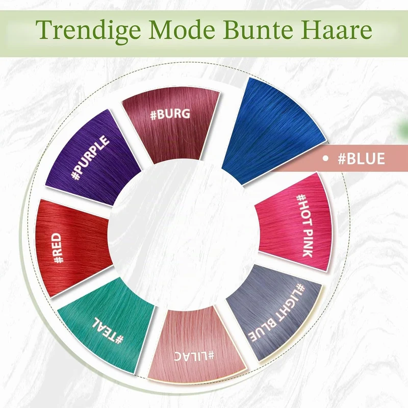 RUNATURE Tape Extensions Echthaar Blau 30cm Kurz Gerade Haarverlängerung 10 Stück Echthaar Extension