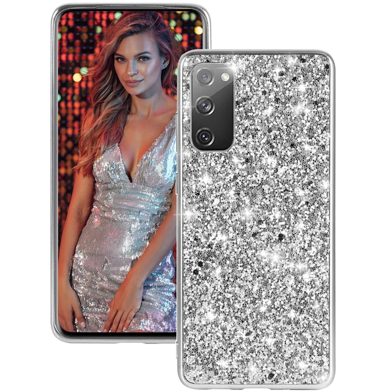 Hülle S20 FE Handyhülle für Samsung Galaxy S20 FE 5G Hülle Glitzer Bling Sparkle Ultra Dünn Schutzhü