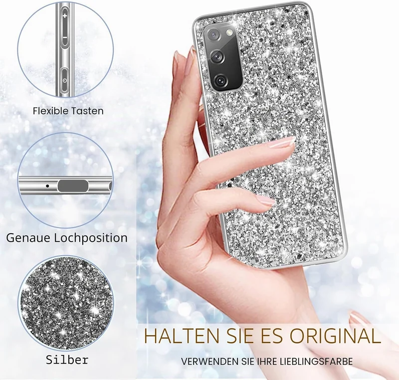 Hülle S20 FE Handyhülle für Samsung Galaxy S20 FE 5G Hülle Glitzer Bling Sparkle Ultra Dünn Schutzhü