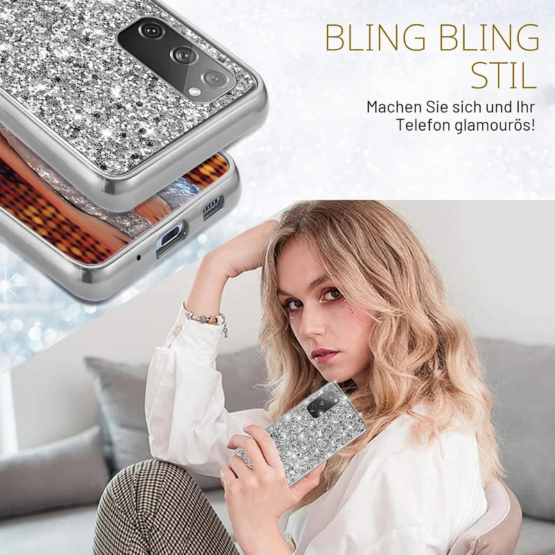 Hülle S20 FE Handyhülle für Samsung Galaxy S20 FE 5G Hülle Glitzer Bling Sparkle Ultra Dünn Schutzhü