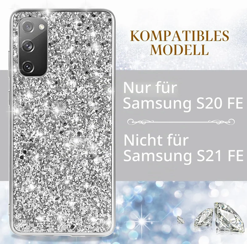 Hülle S20 FE Handyhülle für Samsung Galaxy S20 FE 5G Hülle Glitzer Bling Sparkle Ultra Dünn Schutzhü