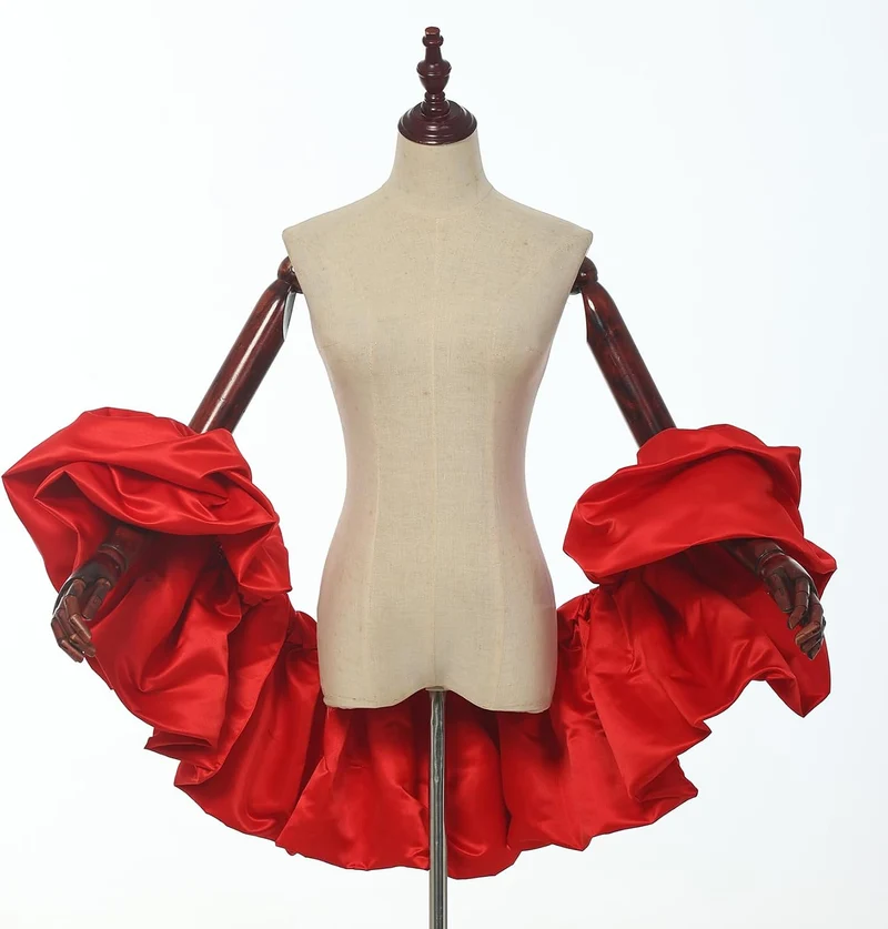 Satin-Umhang mit Puffärmeln, Brautschal, gerüschter Bolero, Wickeltuch für Braut, Hochzeitskleid, Ve