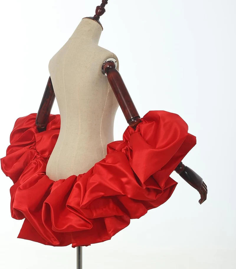 Satin-Umhang mit Puffärmeln, Brautschal, gerüschter Bolero, Wickeltuch für Braut, Hochzeitskleid, Ve