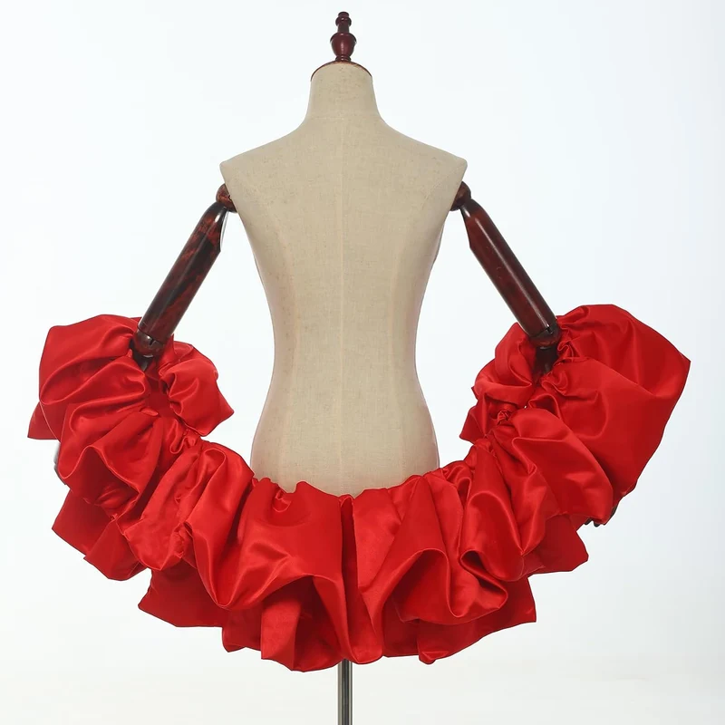 Satin-Umhang mit Puffärmeln, Brautschal, gerüschter Bolero, Wickeltuch für Braut, Hochzeitskleid, Ve