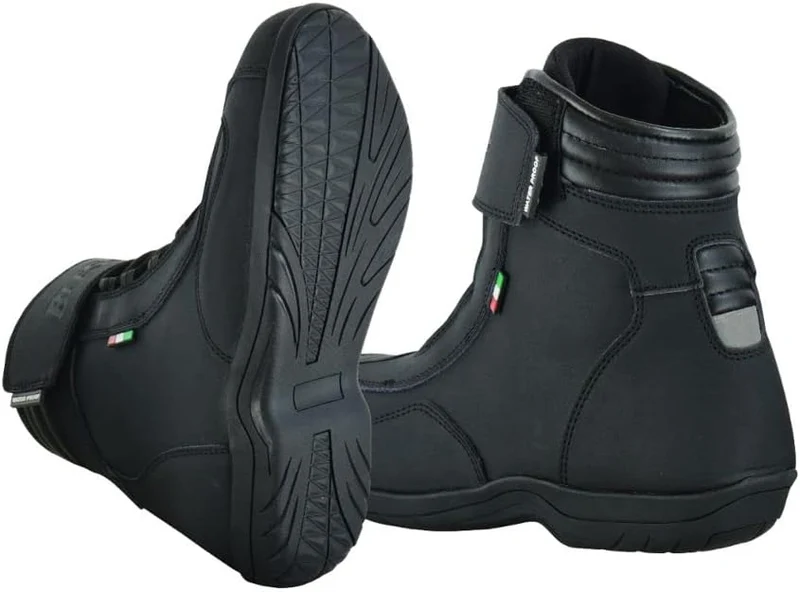 BI ESSE Motorradschuhe für Motorroller aus Leder mit Protektoren in der Stadt 39 EU Schwarz, 39 EU S