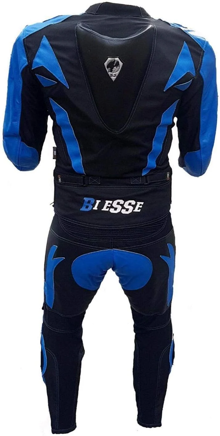 BI ESSE Motorradkombi Herren 2-teilig – Motorradanzug Leder & Textil, Jacke und Hose trennbar, verst