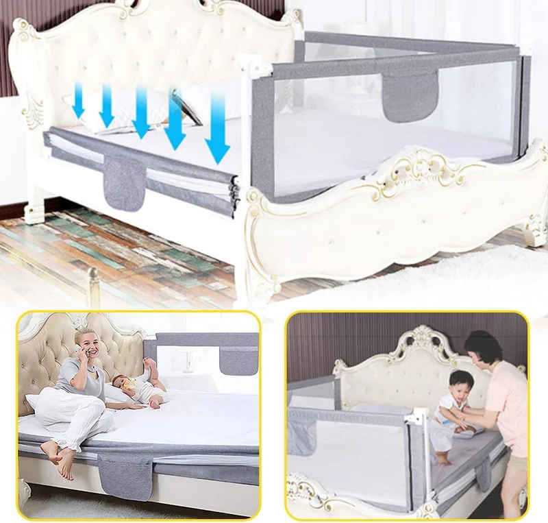 Supfine Tragbares Babybettgitter – Rausfallschutz Bett für Einzel-, Doppel- und Standardmatratzen, 1