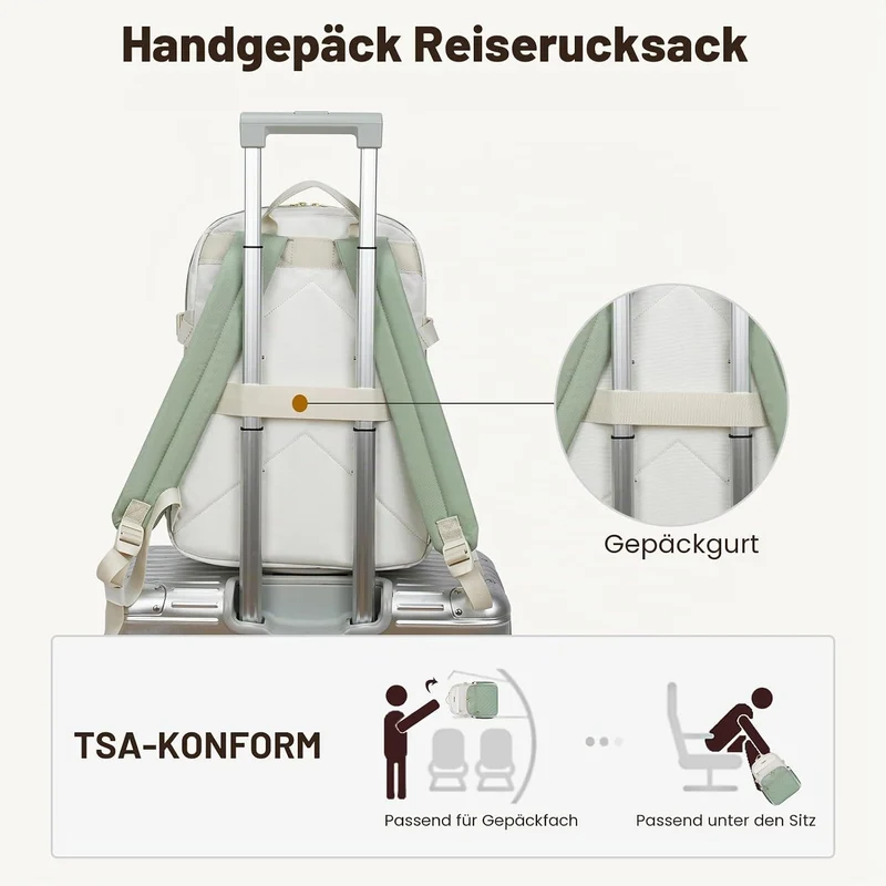 VANKEAN Laptop-Rucksack für Damen und Herren,15,6 Zoll, Arbeitstasche für Damen, Herren, modisch, wa
