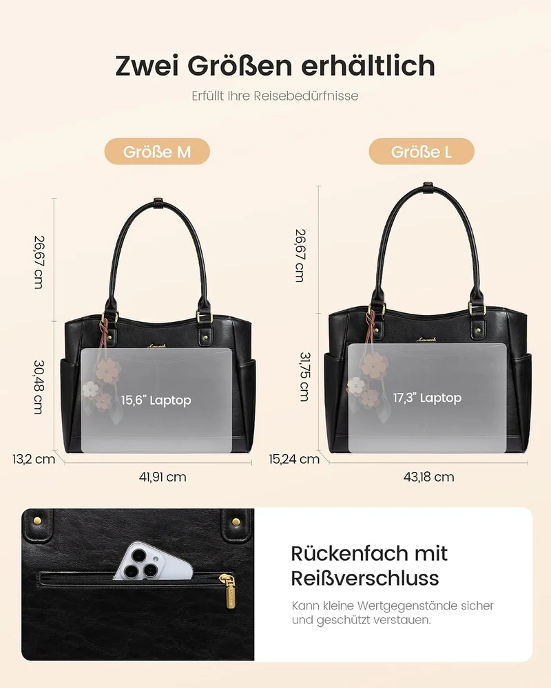 LOVEVOOK Laptoptasche Damen 15,6 Zoll, Arbeitstasche Shopper Tasche Handtasche Gross, Elegant Lehrer