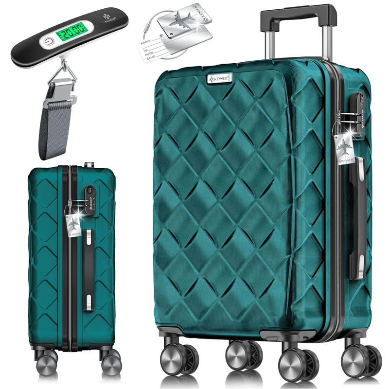 KESSER® Reisekoffer 84L Koffer Handgepäck ABS Hartschalenkoffer mit Zahlenschloss, Kofferwaage & Rei