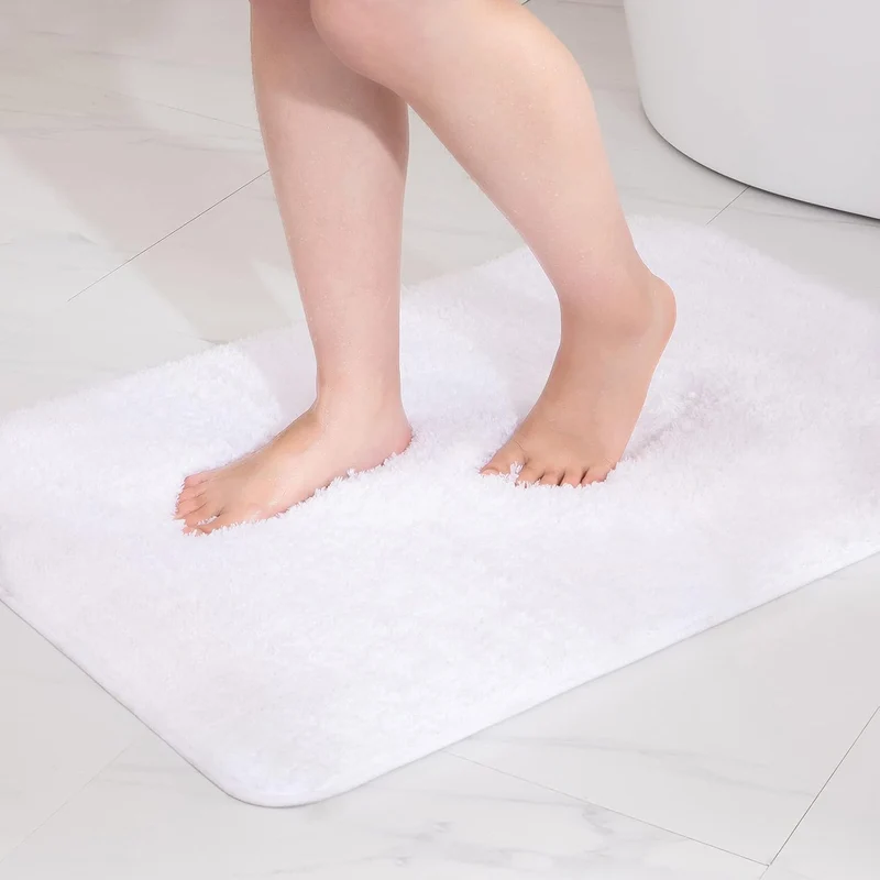 MIULEE Badematte Weiche Badteppich rutschfest Badvorleger Fussmatte Badzimmermatte Bettvorleger Flau