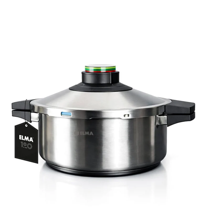 ELMA Prêst Schnellkochtopf 4 Liter, Ø 24 cm | 18/10 Edelstahl, Induktionsgeeigneter Kapselboden, 2 G
