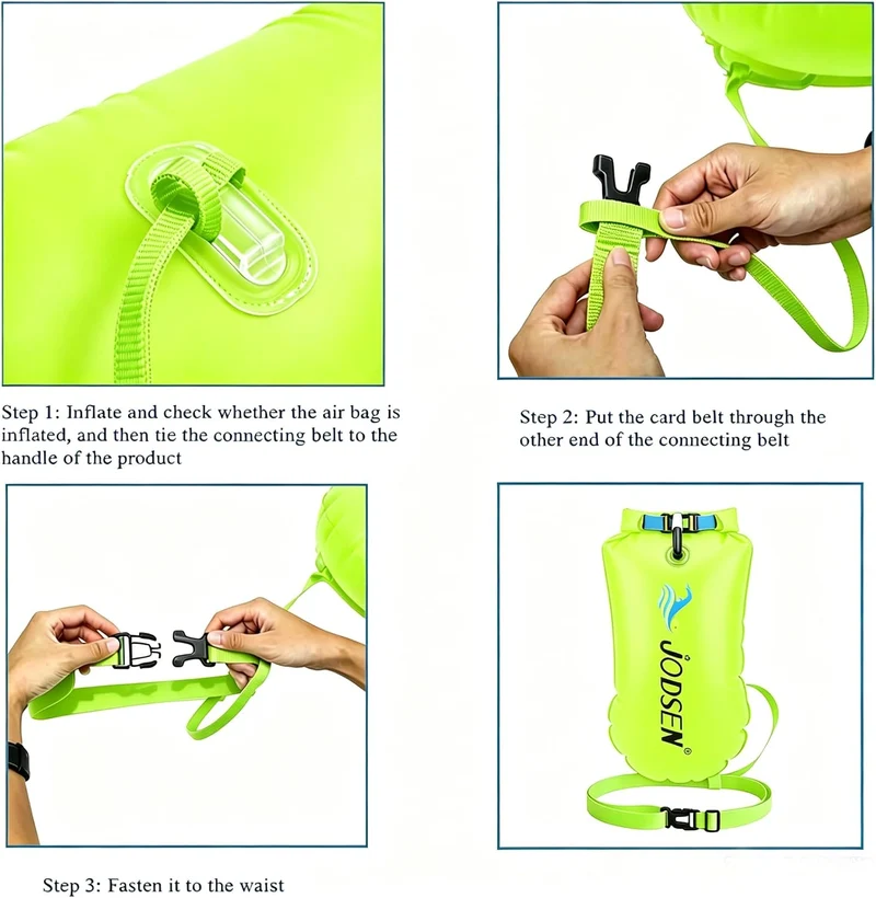 Schwimmboje,Boje Schwimmen Aufblasbare Trockentasche 20l mit Wasserdichter Handytasche,Trockensack f