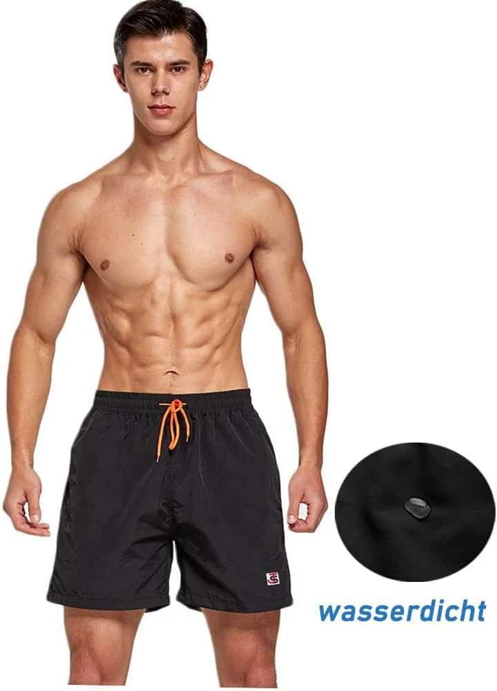 JustSun Badehose Herren Schnelltrocknend Boardshorts mit Mesh-Futter und Verstellbarem Tunnelzug XXL