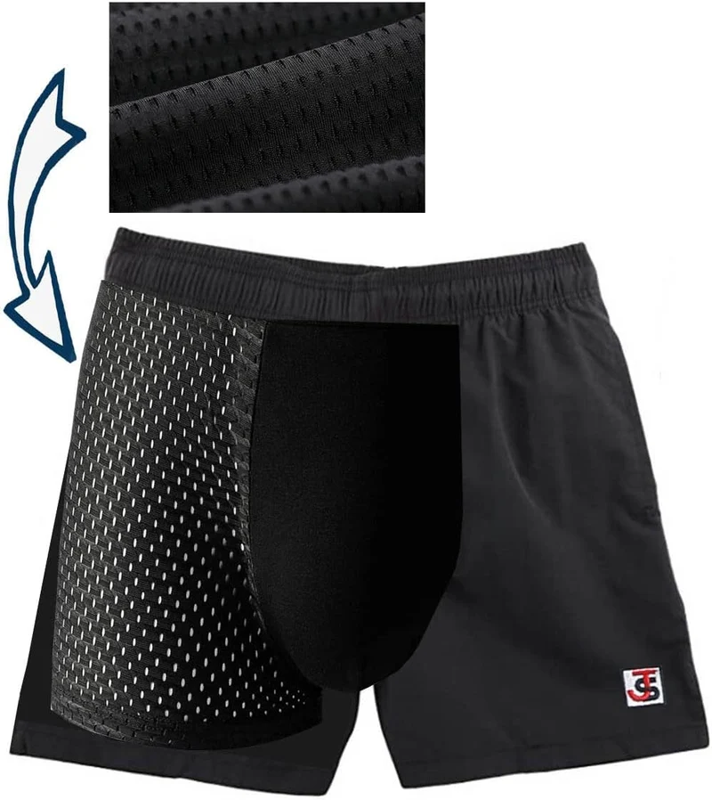 JustSun Badehose Herren Schnelltrocknend Boardshorts mit Mesh-Futter und Verstellbarem Tunnelzug XXL