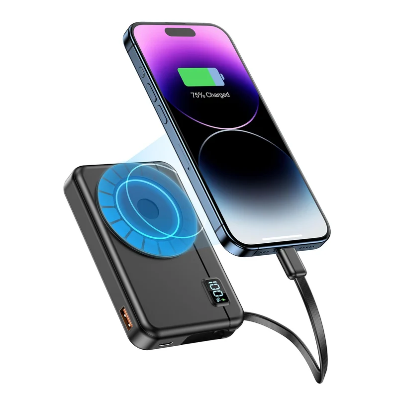 Powerbank für Magsafe10000mAh 22.5W Magnetische - Kabelloses Externe Handyakkus mit Typ-C-Eingang un