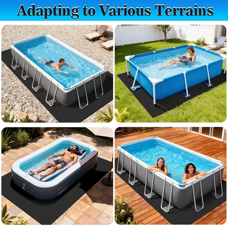 Pool Ground Cloth Mat, Ground Pool Liner Pad, Thickened Square Heavy Duty Puncture Protection, Pools