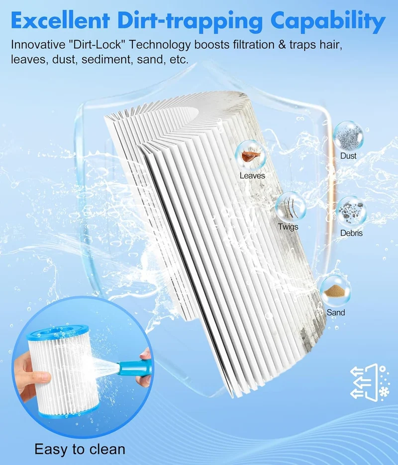 Filter Typ II für 58094, Filter grösse 2 geeignet für Steel pro Frame Pool, Familien-Pool,aufblasbar