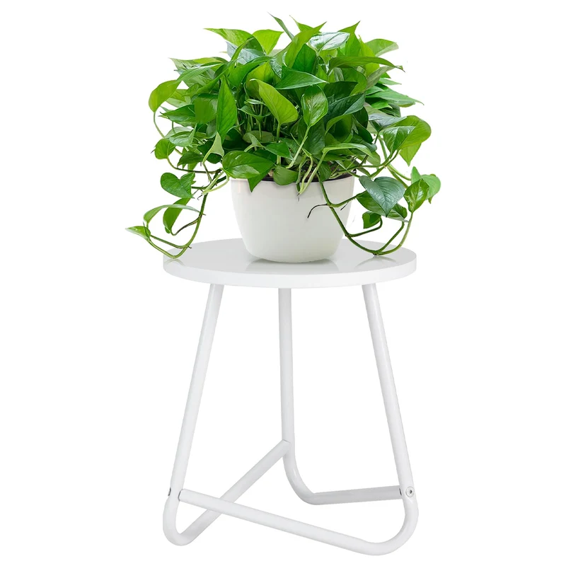 HDANI 35cm Rund Pflanzenständer,Blumenständer,Pflanzenregal aus Holz und Metall,Modernes Regal für Z