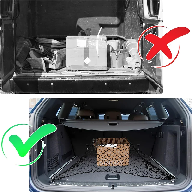Hundenetz Auto Kofferraum 120X70CM, Haustier-Rückhaltesystem für Kofferraum, Schutz Barriere mit Hoc
