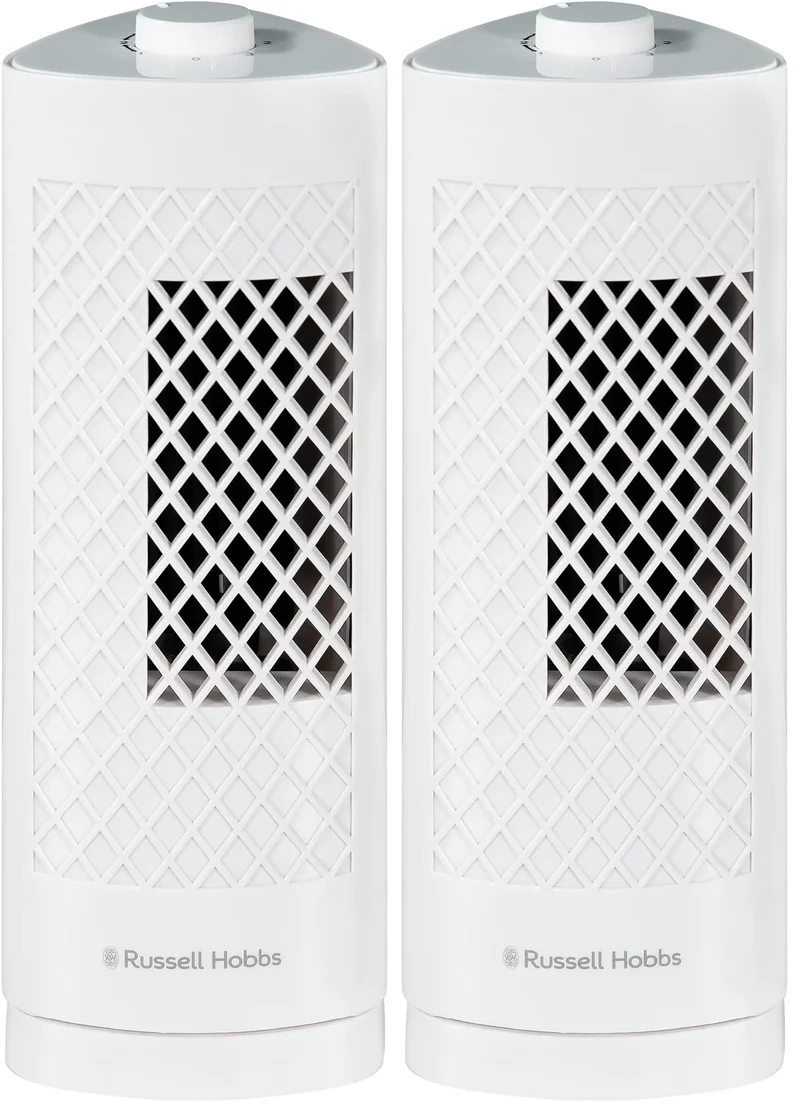 Russell Hobbs RHTF1321 Mini-Turmventilator, leicht, 33 cm, tragbar, 3 Geschwindigkeiten, 75° Schwenk